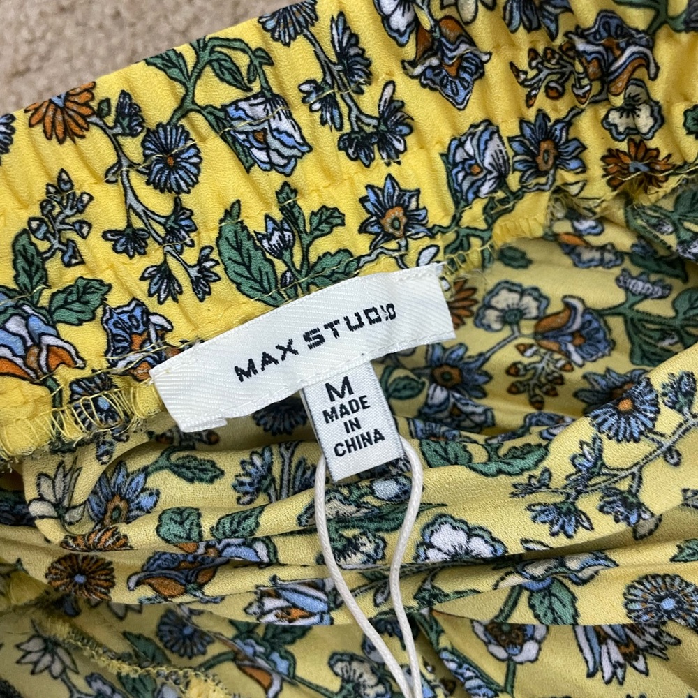 Max Studio Yellow and Blue Floral Maxi Skirt - Picture 3 of 4